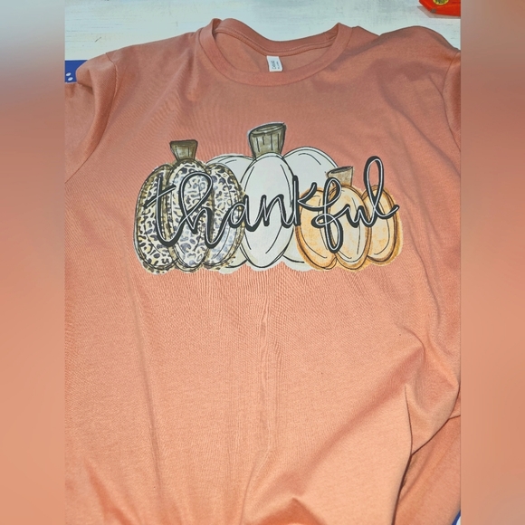 Thankful XL Soft unisex Pumpkin Tee - Picture 1 of 2